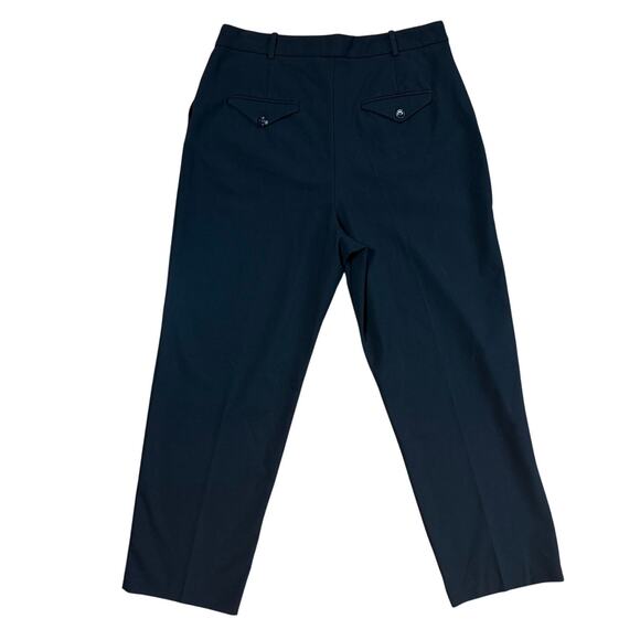 MNG by Mango Black Pants SZ 12 Pleated Straight Work Career Minimalist Academia - Picture 2 of 10